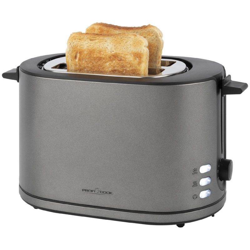 PROFI COOK bread toaster PC-TA 1291, 2 slices, stainless steel housing, graphite